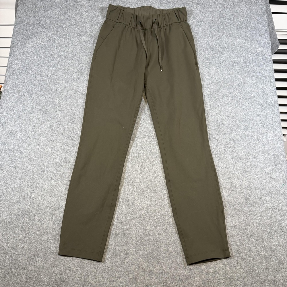 Lululemon Pants Womens 2 Green Jogger Tapered Stretch Drawstring Waist Athletic
